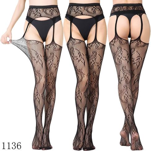 E-Laurels Garter Stockings For Women Thigh High Fishnet Stockings Suspender Pantyhose in Kuwait