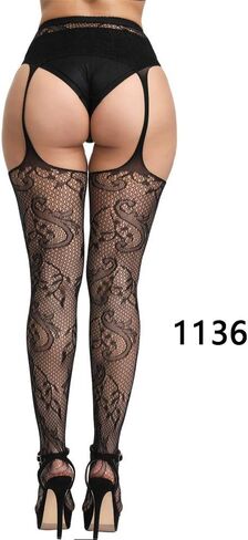 E-Laurels Garter Stockings For Women Thigh High Fishnet Stockings Suspender Pantyhose in Kuwait