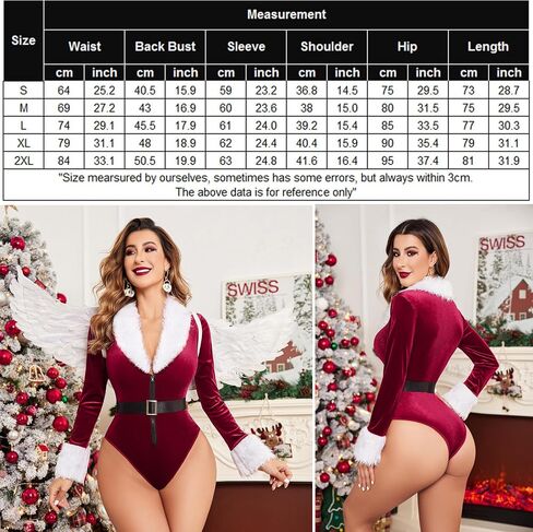 Avidlove عيد الميلاد الملابس الداخلية للنساء مثير سانتا تيدي ارتداءها طويلة الأكمام المخملية ملابس الملابس الداخلية عطلة in Saudi Arabia