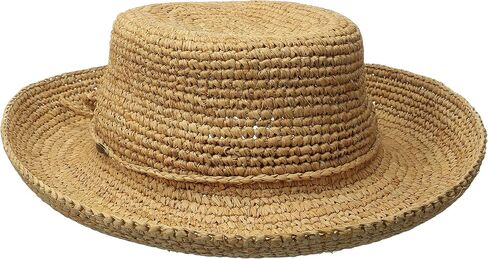 Scala Women's Crocheted Raffia Hat with Drawstring in Saudi Arabia