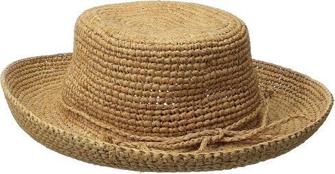 Scala Women's Crocheted Raffia Hat with Drawstring in Saudi Arabia
