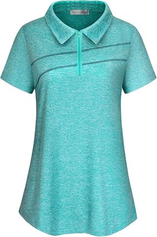 MISS FORTUNE Womens Golf Polo Shirts Quick Dry Athletic Workout Ruuning Yoga Tops in Kuwait