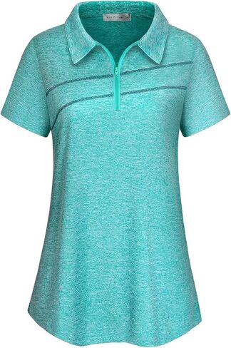 MISS FORTUNE Womens Golf Polo Shirts Quick Dry Athletic Workout Ruuning Yoga Tops in Kuwait