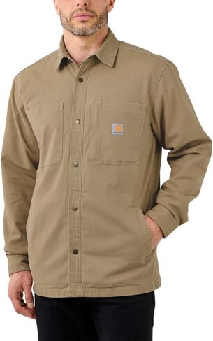 قميص Carhartt الرجالي المتين والمرن والمريح من القماش الكتاني المبطن بالصوف والمزود بغطاء أمامي من Jac in Saudi Arabia