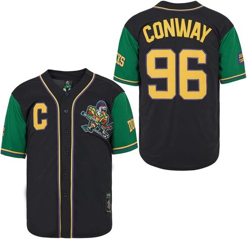 Mighty Ducks Baseball Jersey #96 Conway #99 Banks Jersey,Movie Baseball Jersey for Men in Kuwait