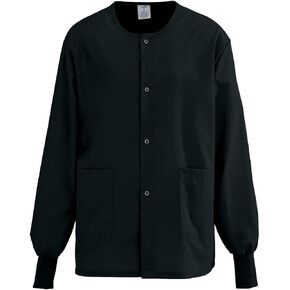 Medline 829DKWXL PerforMAX 829 Unisex Snap-Front Warm-Up Jacket, Black, Size X-Large in Saudi Arabia