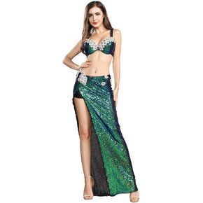 ROYAL SMEELA Belly Dance Costume for Women Belly Dancing Skirt Sequin Belly Dance Bra Top Bellydance Costumes Carnival Outfit in Kuwait