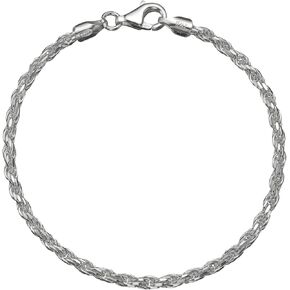 الصلبة 925 الفضة الاسترليني 3mm قطع الماس الإيطالي الملتوية سلسلة خلخال 9 "- 10" in Kuwait