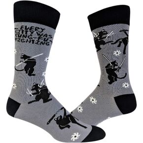 حذاء القطط المرح من Every Kitty Was Kung-Fu Fighting Socks Funny Ninja Cat in Saudi Arabia