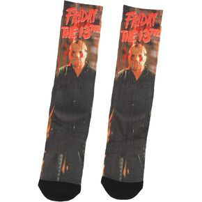 Friday The 13th Jason Blood Trail Sublimated Crew Socks 1 Pair