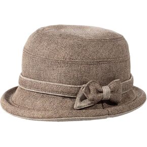 قبعة دلو نسائية من Colorsun قابلة للطي من الدانتيل 1920s مع عقدة كريستال على شكل فيونكة للسيدات in Kuwait