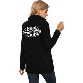 JINTING المباركة الجدة البلوز المرأة Crewneck البلوز عادية 1/4 البريدي الجدة كم طويل قمصان البلوز القمم بلوزة