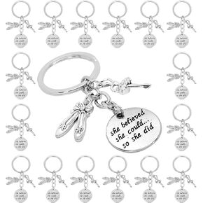 PHAETON 20PCS Dance Keychain Dance Jewelry Dance She Believed She Could So She Did Keychain Ballet Key Chain Gift for Dancers Girls and Women Party Favors in Saudi Arabia