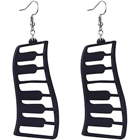 coadipress Black Piano Earrings for Women Girls Unique Funny Music Grand Pianos Keyboard Symphony Acrylic Dangle Drop Earrings Jewelry in Saudi Arabia