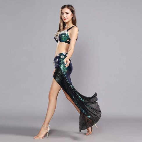 ROYAL SMEELA Belly Dance Costume for Women Belly Dancing Skirt Sequin Belly Dance Bra Top Bellydance Costumes Carnival Outfit in Kuwait