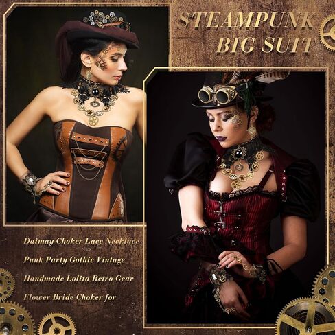 60 جهاز كمبيوتر شخصي القوطية خمر Steampunk مجموعة خمر Steampunk نظارات نظارات والعتاد المختنق قلادة Steampunk سوار معصمه اليدوية الرجعية القرط DIY Steampunk القوطية العين صائق للنساء فتاة هالوين in Kuwait