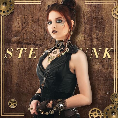 60 جهاز كمبيوتر شخصي القوطية خمر Steampunk مجموعة خمر Steampunk نظارات نظارات والعتاد المختنق قلادة Steampunk سوار معصمه اليدوية الرجعية القرط DIY Steampunk القوطية العين صائق للنساء فتاة هالوين in Kuwait