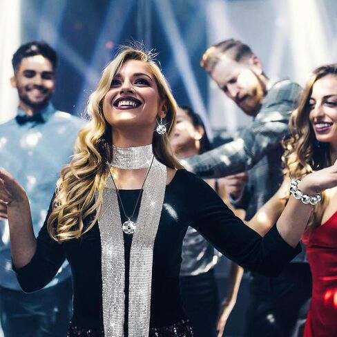 دريم توب اكسسوارات ديسكو للنساء بتصميم السبعينيات من السبعينيات، مجموعة ازياء ديسكو التنكرية واقراط وسوار وعقد ونظارة شمسية ووشاح من الترتر، ملحقات كرة الديسكو، بلاستيك، لؤلؤي, بلاستيك, لؤلؤة in Kuwait