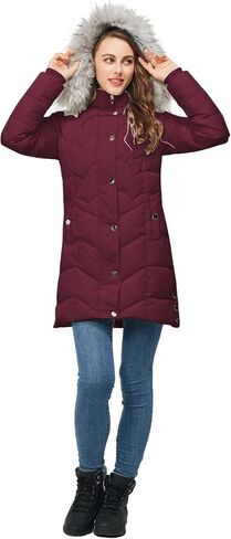 TRATENBY Women's Winter Long Puffer Coats Warm Jackets Parka With hood Waterproof Detachable Hood in Saudi Arabia
