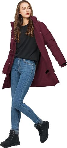 TRATENBY Women's Winter Long Puffer Coats Warm Jackets Parka With hood Waterproof Detachable Hood in Saudi Arabia