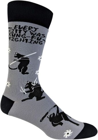 Every Kitty Was Kung-Fu Fighting Socks Funny Cat Mom Novelty Crazy Saying Gift (Multi) - Mens (9-11) in Saudi Arabia
