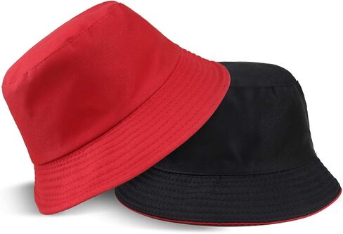 Unisex 100% Cotton Packable Bucket Hat Sun Hat Unisex Beach Cap for Men Women Kid in Kuwait