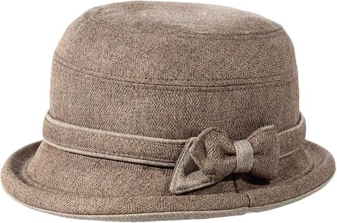 قبعة دلو نسائية من Colorsun قابلة للطي من الدانتيل 1920s مع عقدة كريستال على شكل فيونكة للسيدات in Kuwait