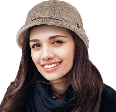 قبعة دلو نسائية من Colorsun قابلة للطي من الدانتيل 1920s مع عقدة كريستال على شكل فيونكة للسيدات in Kuwait