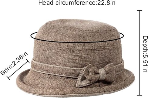 قبعة دلو نسائية من Colorsun قابلة للطي من الدانتيل 1920s مع عقدة كريستال على شكل فيونكة للسيدات in Kuwait