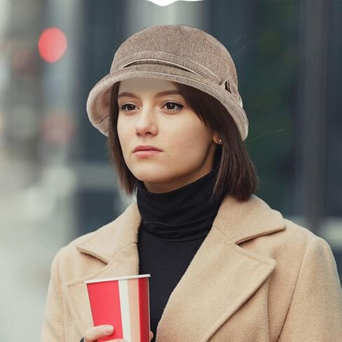 قبعة دلو نسائية من Colorsun قابلة للطي من الدانتيل 1920s مع عقدة كريستال على شكل فيونكة للسيدات in Kuwait