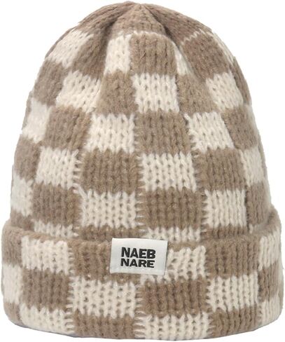 HAOOIE Mushroom Embroidery Beanie for Women Men Skull Cap Hippie Solid Color Winter Warm Knit Hat in Saudi Arabia