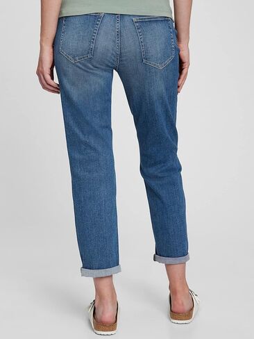 GAP Women's Petite Maternity Inset Panel Girlfriend Jeans in Saudi Arabia