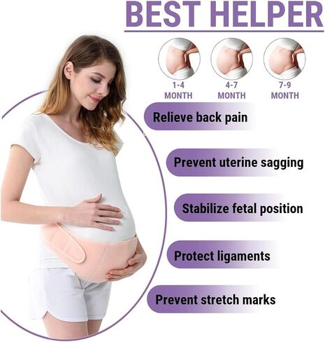 S.G. Adjustable Belly Bands for Pregnant Women (Pink, M) – Maternity Belly Band for Pelvic & Back Pain – Ideal Pregnancy Belt for All Stages of Gestation – Pregnancy Must Haves for To Be Moms in Saudi Arabia