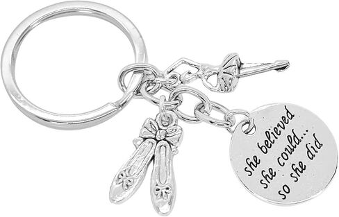 PHAETON 20PCS Dance Keychain Dance Jewelry Dance She Believed She Could So She Did Keychain Ballet Key Chain Gift for Dancers Girls and Women Party Favors in Saudi Arabia