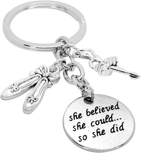 PHAETON 20PCS Dance Keychain Dance Jewelry Dance She Believed She Could So She Did Keychain Ballet Key Chain Gift for Dancers Girls and Women Party Favors in Saudi Arabia