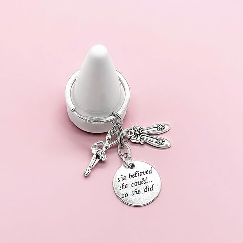 PHAETON 20PCS Dance Keychain Dance Jewelry Dance She Believed She Could So She Did Keychain Ballet Key Chain Gift for Dancers Girls and Women Party Favors in Saudi Arabia
