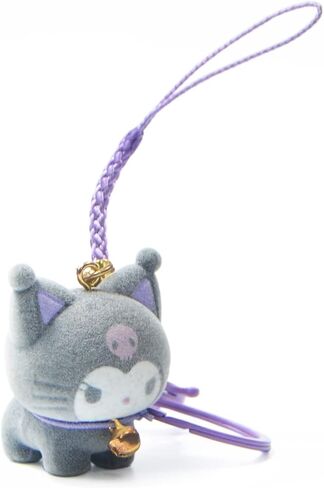 سلسلة مفاتيح انيمي كاواي لطيفة من جي جي جيه كيو كيو دي ام، سلسلة مفاتيح بتصميم كارتون للمحفظة وديكور السيارة، اسود، 4 سم in Kuwait