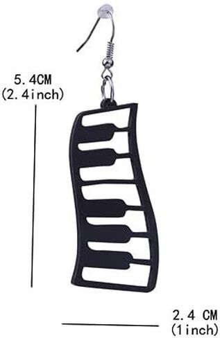 coadipress Black Piano Earrings for Women Girls Unique Funny Music Grand Pianos Keyboard Symphony Acrylic Dangle Drop Earrings Jewelry in Saudi Arabia