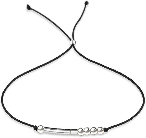 Suyi Morse Code Bracelet Birthday Gifts for Women Girls Sterling Silver Bracelet Birthday Jewelry for 12th 13th 14th 15th Sweet 16th 17th 18th 19th 20th 21st 25th 30th 40th 50th 60th 70th 80th in Saudi Arabia