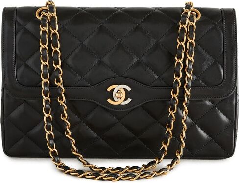 ما يدور حول حقيبة شانيل بلاك لامب باريس المحدودة 11 بوصة للنساء، سوداء، مقاس واحد in Kuwait