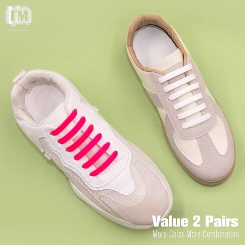 INMAKER No Tie Shoelaces, Pack of 2, Elastic Shoe Laces for Kids and Adults in Kuwait