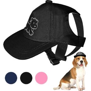 Debei Dog Hat Baseball Sun Trucker قبعة الحيوانات الأليفة للكلاب والقطط (كبيرة) قبعات الحيوانات الأليفة ذات فتحات أذن برباط قابلة للتعديل مع حماية من الأشعة فوق البنفسجية تناسب الكلاب الصغيرة والمتوسطة والكبيرة (أسود) in Kuwait