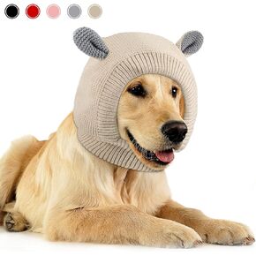 Quiet Ears for Dogs, Dog Ear Muffs Noise Protection Knitted Pet Ears Snood Head Wrap Hats for Medium to Large Cats Pets