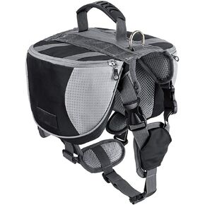Lifeunion Adjustable Service Dog Supply Backpack Saddle Bag for Camping Hiking Training