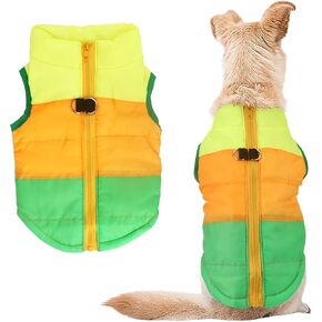 Idepet Pet Dog Cat Coat with Leash Anchor Color Patchwork Padded Puppy Vest Jacket Teddy Chihuahua Costumes Pug Cloth XS S M L (Small, Rose Red) in Saudi Arabia