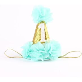 Stock Show 1st Pet Birthday Cone Hat Dogs Cats Holiday Party Hat Headwear Costume with Flowers Accessories and Adjustable Headband for Small Medium Dogs Cats Pets (Pink in Kuwait