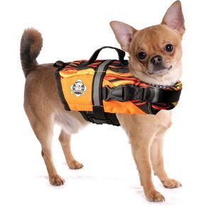 Paws Aboard Dog Life Jacket - Keep Your Canine Safe with a Neoprene Life Vest for Swimming and Boating - Available in Different Sizes, Color and Design to Choose - Red, Medium