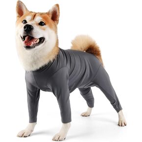 Etdane Dog Onesie for After Surgery Pet Surgical Recovery Suit Anti Shedding Bodysuit Long Sleeve Claming Pajamas with Legs for Female Male Dog (Medium, Pink)