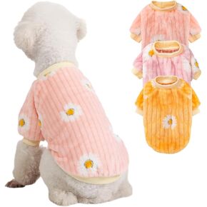 Dog Sweater, 3 Pack Dog Sweaters for Small Dogs, Dog Clothes for Small Dogs Girl Boy, Ultra Soft and Warm Puppy Sweater Dog Coat for Winter Christmas (Small, Pink+Purple+Peach) in Saudi Arabia