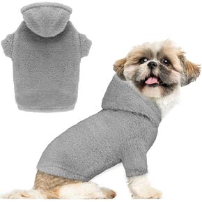 Fuzzy Dog Sweaters for Small Dogs Dog Hoodie Pet Clothes Warm Soft Cozy Coats Hooded Sweatshirt Fleece Small Pet Hoodies Sweater(Purple-XS) in Saudi Arabia